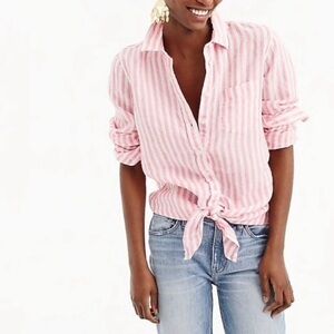 J. Crew Pink Striped Women's Top